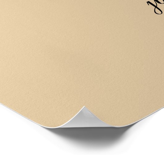 Modern Kraft and Black Script Weduwen Welkom Poster (Hoek)