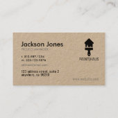 Modern Kraft + Black Home Painting Brush Visitekaartje (Achterkant)