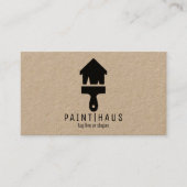 Modern Kraft + Black Home Painting Brush Visitekaartje (Voorkant)