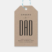 Modern Kraft & Black "Proost op papa" Vaderdag Cadeaulabel (Voorkant)