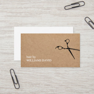 Modern Kraft Black Scissors Hair Stylist Business Visitekaartje