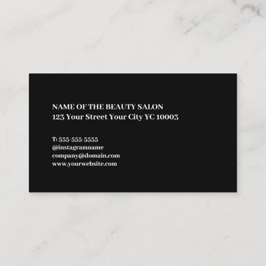 Modern Kraft Black Scissors Hair Stylist Visitekaartje (Achterkant)