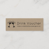 Modern Kraft Brown Cheers Glasses Drink Ticket (Voorkant)