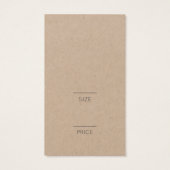 Modern Kraft Clothing Price label met logo Visitekaartje (Achterkant)