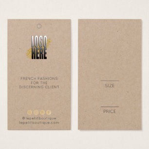 Modern Kraft Clothing Price label met logo Visitekaartje