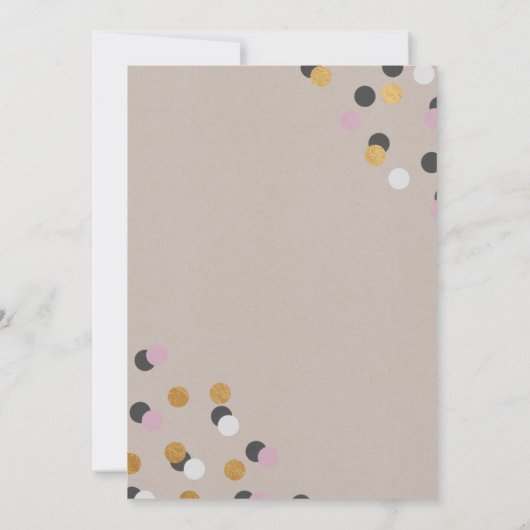 Modern Kraft Confetti verlovingsfeest Kaart (Achterkant)