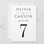 Modern Kraft en Zwart Trouwtafelnummer Kaart (Voorkant)