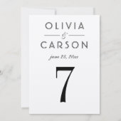 Modern Kraft en Zwart Trouwtafelnummer Kaart (Achterkant)