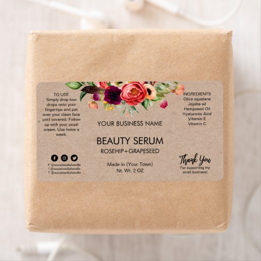 Modern Kraft Face en Hair Serum Labels (Insitu)