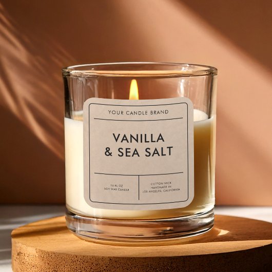 Modern Kraft Kaarslabel Vierkante Sticker