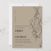 MODERN KRAFT LINE DRAADLOOS WEDDING INVITE BEDANKKAART (Voorkant)