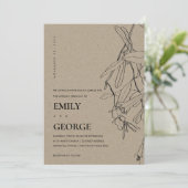 MODERN KRAFT LINE DRAADLOOS WEDDING INVITE BEDANKKAART (Staand voorkant)