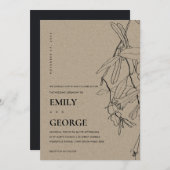 MODERN KRAFT LINE DRAADLOOS WEDDING INVITE BEDANKKAART (Voorkant / Achterkant)