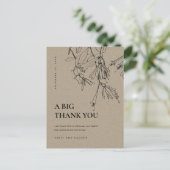 MODERN KRAFT LINE DRAAIEN FLORAL WEDDING DANK U AANKONDIGINGSKAART (Staand voorkant)