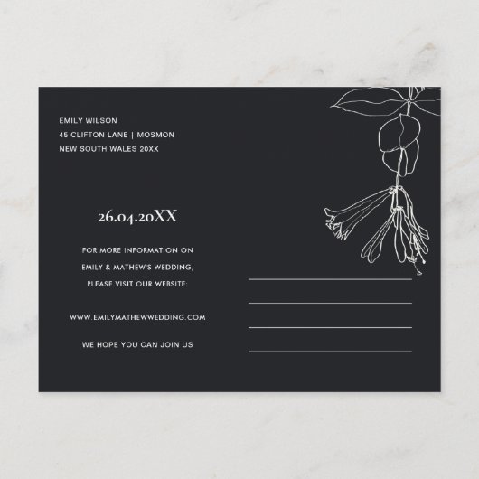 MODERN KRAFT LINE DRAAIENDE FLORAAL BEWAREN DE DAT AANKONDIGINGSKAART (Achterkant)