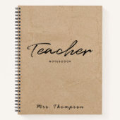 Modern Kraft Minimalist Script Teacher Gift Notitieboek (Voorkant)