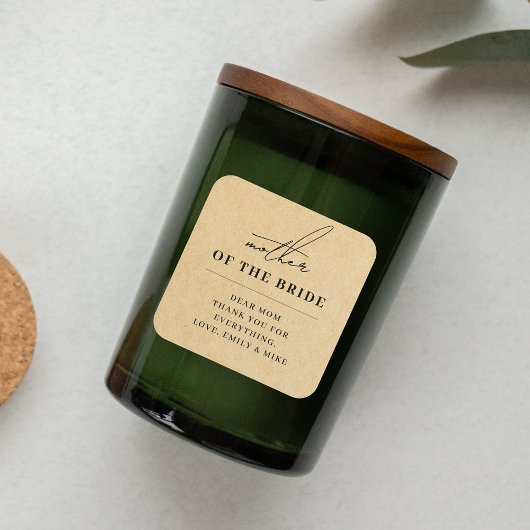 Modern Kraft Moeder van de Bruid Cadeau Vierkante Sticker