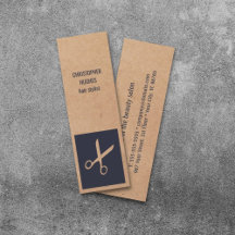Modern Kraft Paper Blue Scissor Hair Stylist