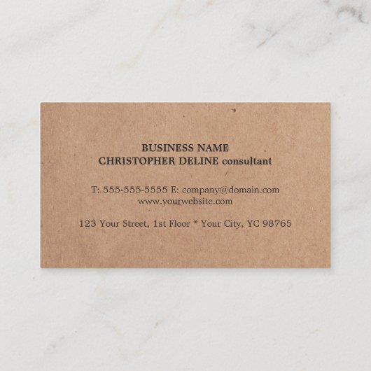 Modern Kraft Paper Gray White Geometric Monogram Visitekaartje (Achterkant)