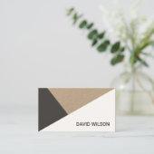 Modern Kraft Paper Grey White Geometric Consultant Visitekaartje (Staand voorkant)