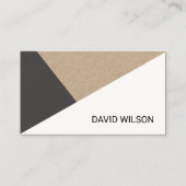 Modern Kraft Paper Grey White Geometric Consultant Visitekaartje (Voorkant)