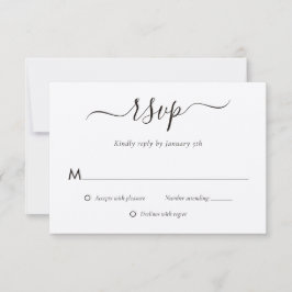 Modern Kraft Paper Wedding RSVP Kaartje