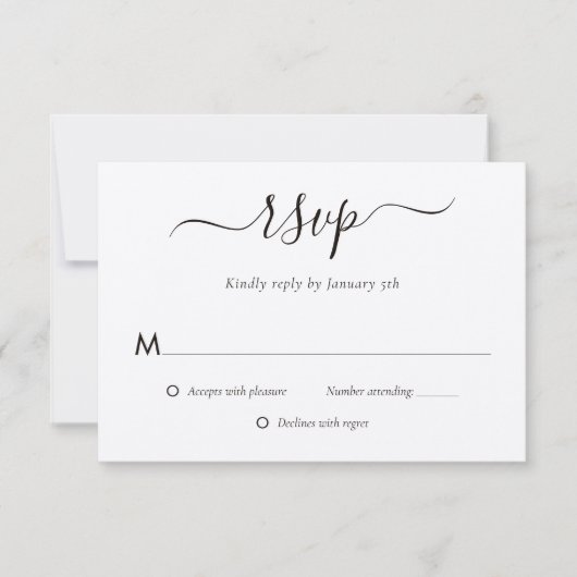 Modern Kraft Paper Wedding RSVP Kaartje (Voorkant)