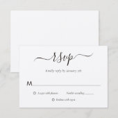 Modern Kraft Paper Wedding RSVP Kaartje (Voorkant / Achterkant)