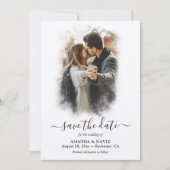 Modern Kraft Paper Weduwfoto Save The Date (Voorkant)