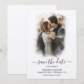 Modern Kraft Paper Weduwfoto Save The Date (Voorkant / Achterkant)