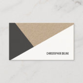Modern Kraft papier grijs wit geometrisch Visitekaartje (Voorkant)