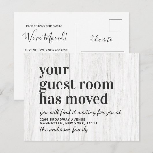 Modern Kraft-papier Nieuw adres Bewegende aankondi Briefkaart (Voorkant / Achterkant)