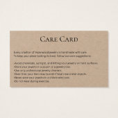 Modern Kraft Photo Jewelry Care Card Visitekaartje (Achterkant)