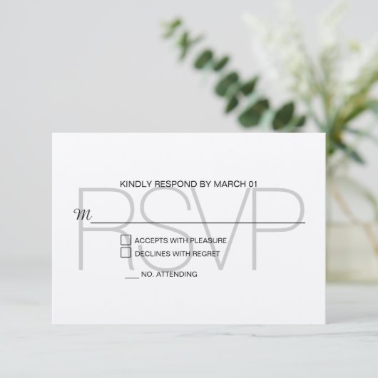 Modern Kraft RSVP Wedding Reactie Kaartje (Staand voorkant)