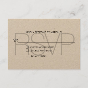 Modern Kraft RSVP Wedding Response Antwoord