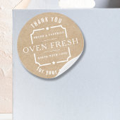 Modern Kraft rustiek wit dank u bakkerij Ronde Sticker