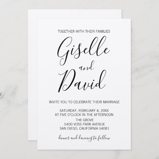 Modern Kraft Script Weddenschap Kaart (Voorkant / Achterkant)