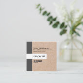 Modern Kraft Stripe Accent Square Promo Discount Vierkante Visitekaartje (Staand voorkant)