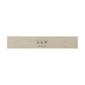 Modern Kraft Style Burlap Monogram Uitnodiging Uitnodigingen Wikkel (Vlak)