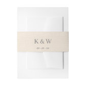 Modern Kraft Style Linen Monogram Uitnodigingen Wikkel (Voorkant Voorbeeld)