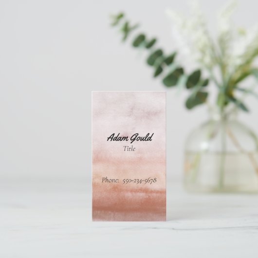 Modern Kraft Tan Waterverf Gradient Visitekaartje (Staand voorkant)