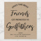 Modern Kraft Texture Godfather Voorstel Wijn Etiket (Enkel label)