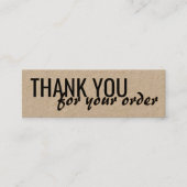 Modern Kraft Thank You for Your Order Busines Mini Visitekaartje (Voorkant)