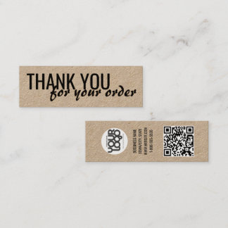 Modern Kraft Thank You for Your Order Busines Mini Visitekaartje