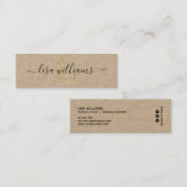 Modern kraft zwart wit chic goud glitter elegant mini visitekaartje (Voorkant / Achterkant)