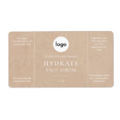 Modern kraftpapier-document minimalistisch gezicht etiket (Voorkant)