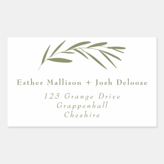 Modern krans retour adreslabel rechthoekige sticker (Voorkant)