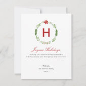 Modern kransmonogram feestdagenkaart (Voorkant)