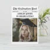 Modern Krant Foto Afstuderen Kaart (Staand voorkant)