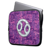 Modern Kreeft Sterrenbeeld Roze Digitaal Camouflag Laptop Sleeve (Voorkant Links)